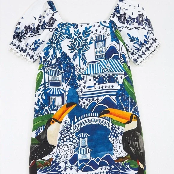 FARM Rio | Dresses | Farm Rio Ancient Garden Mini Dress Toucan Design Xs |  Poshmark